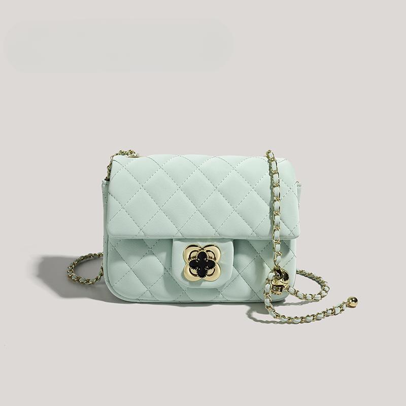 Pink Small Square Bag Women's Square Fat Bag One Shoulder Diagonal Straddle Bag