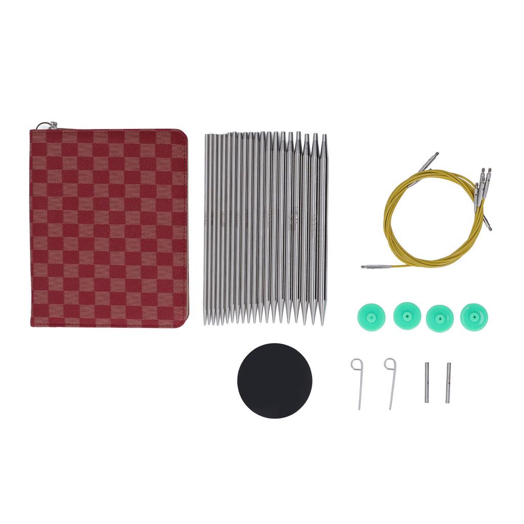 10 Pairs Interchangeable Circular Knitting Needles Set Ergonomic Design P Type Needle Buttons