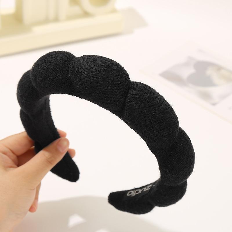 1 st Handdukduk hög spishäll tvätt sminkband hårband Friterade degknyten molnsvamp pannband hårprydnad