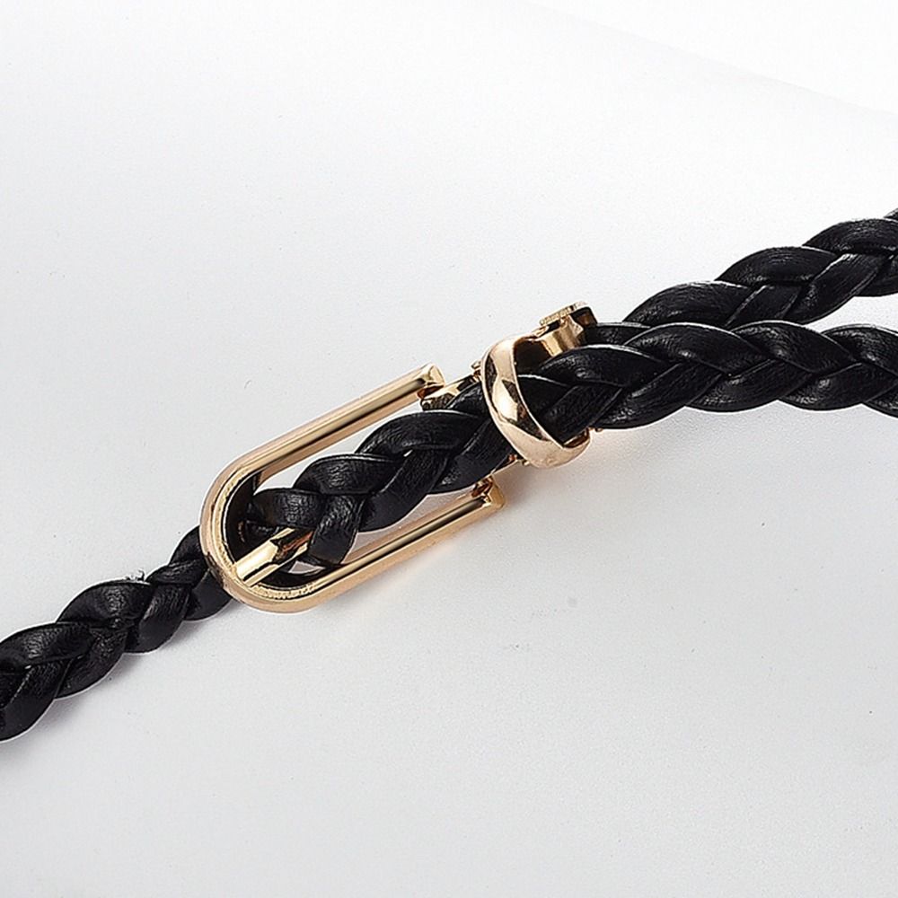 Jeans Decor Weave Belt Waist Belt PU Leather Waistband Simple Thin Belt Female/Girls