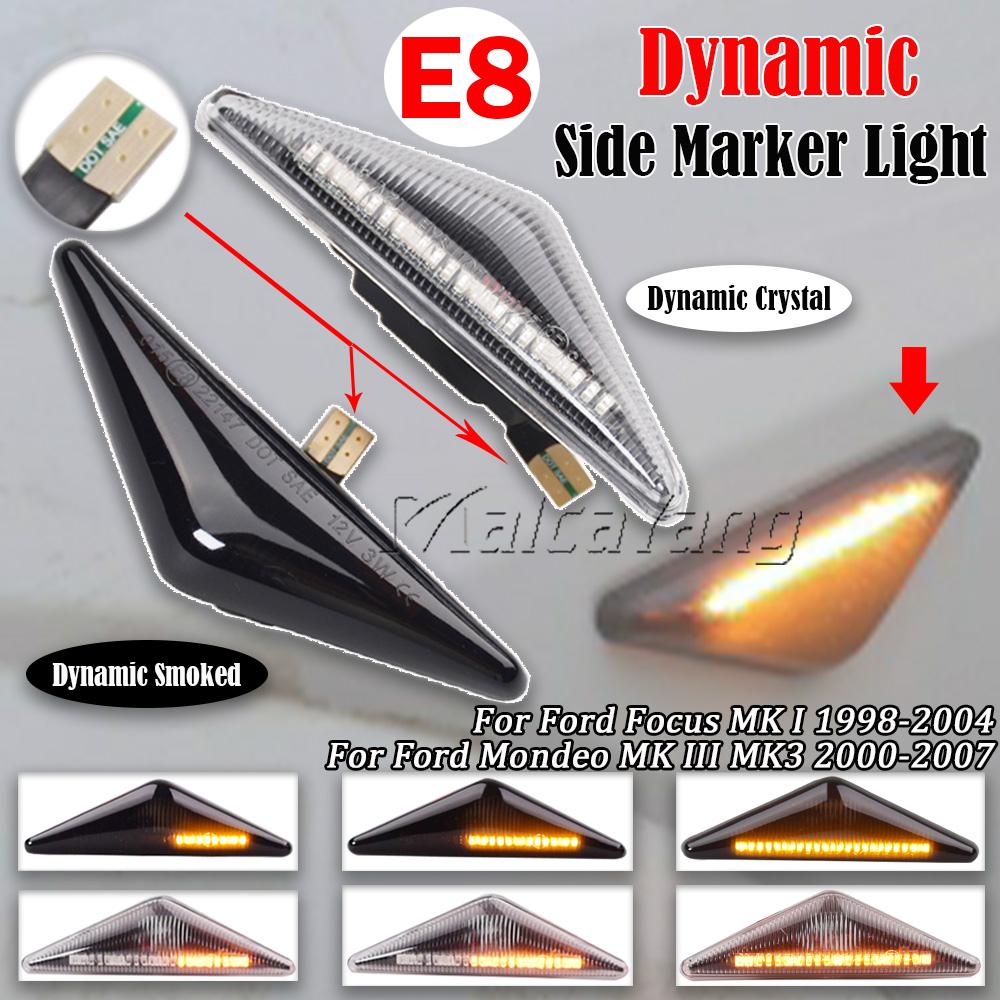 1 Set Led Dynamic Side Marker Turn Signal Light For Ford MONDEO 2000-2007 MK3 FOCUS MK1 1998-2004 Sequential BlinkerTurn Signal 2