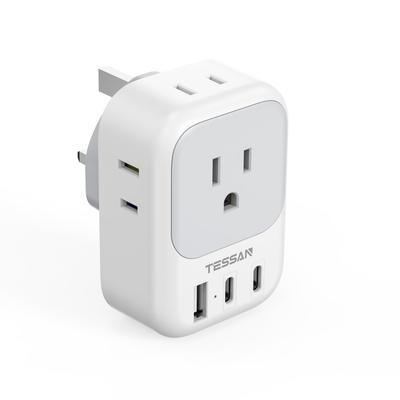 Overseas Bf Type Conversion Plug with TESSAN 2 2 4 AC Outlets Converter Power Conversion Adapter Compatible with Outlet Conversion In Hong Convenient