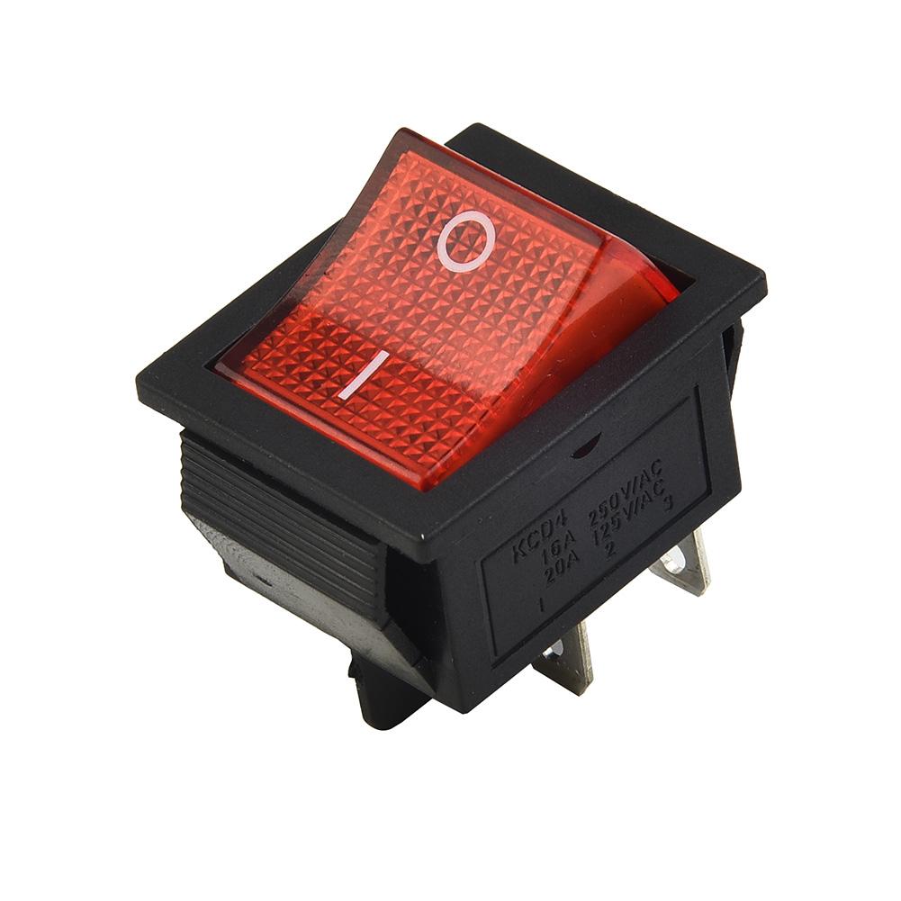 Bulk 10 Red Light 4 Pin DPST ON OFF Rocker Switch KCD4 Rated 15A 250V and 20A 125V AC for Electrical Applications