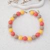 Candy Color Beaded Acrylic Round Bead Choker Necklace For Women Cute Handmade Jewelry