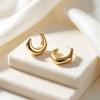 Gold Irregular Stainless Steel Stud Earrings: Elegant European & American Design with a High-End Finish