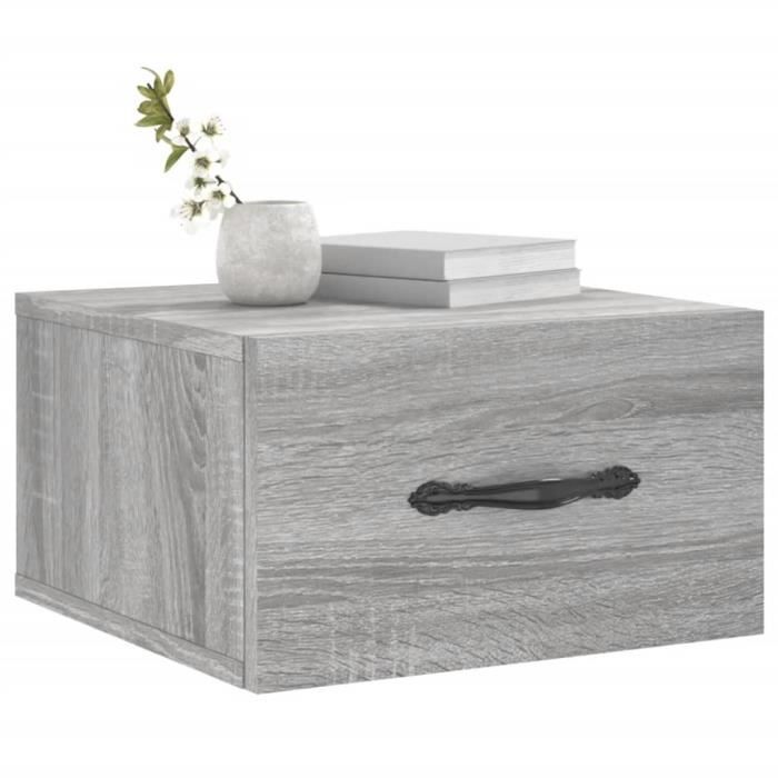 VidaXL Wall-mounted Bedside Tables 2 Pcs Sonoma Grey 35x35x20 Cm 829817