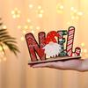 Wooden Festive Ornaments: Faceless Old Man with Printed Letters