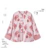 Women's 2025 Spring Floral Frog Button Jacket - Round Neck, Loose Fit, Chinese National Style