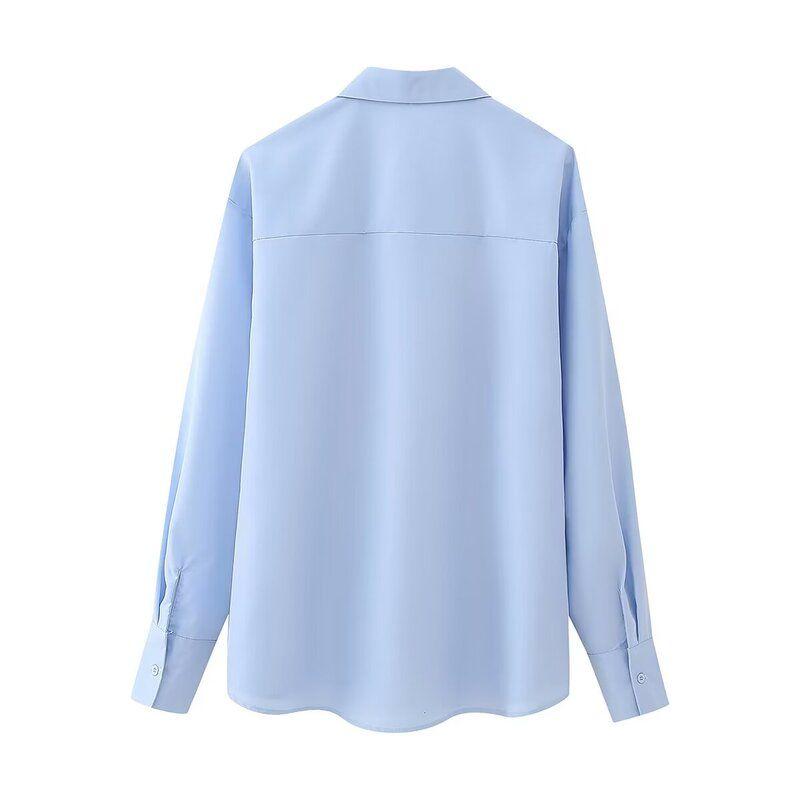 2024 Spring New Women's Clothing Fashion Style French Style Casual Beaded Poplin Shirt 7484170 403