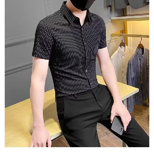 2024 Lässiges kariertes Revershemd für Männer mittleren Alters und junge Männer, Business-Casual-Modejacke für Männer