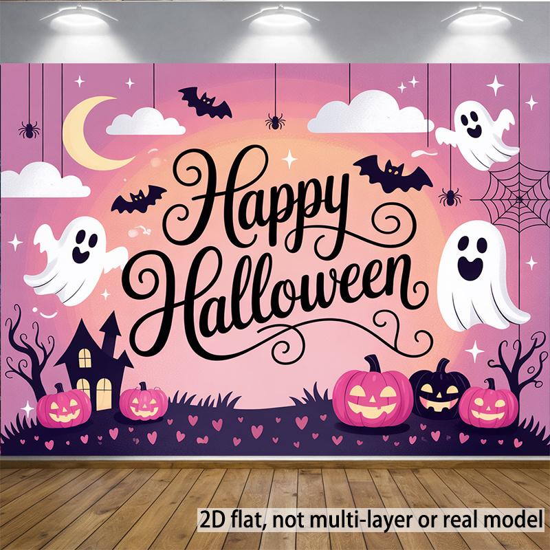 2D flat banner 1 piece Halloween happy illustration background decoration background photo propzyc
