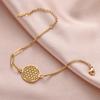 Vintage Flower of Life Bracelet for Women Stainless Steel Hollow Geometric Wicca Jewelry Gift Charm Wristband