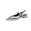 Fashion Luxury Summer Pointed Toe Women Sandals Fashion Singbacks Mules Shoes Ladies Elegant Low Heel Stripper Party Sandalias