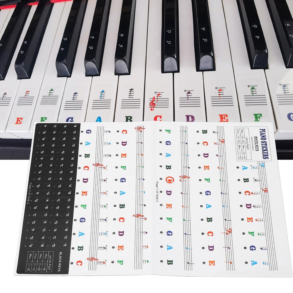 Samolepky na klavírní klávesnici pro 88 61 54 49 Klíč PVC vyjímatelná písmena na klavírní klávesnici pro začátečníky a K
