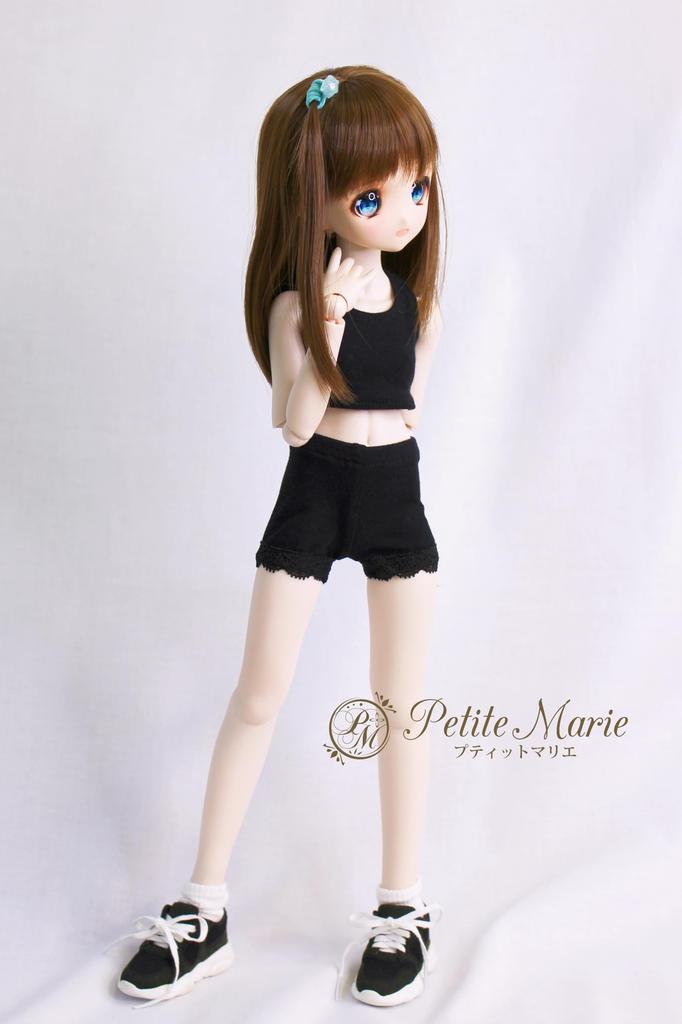 [Petite Marie] 13 MDD Compatible 14 Length Leggings with Lace, Black, Spats, Fitness Pants, Daily Pants, Casual Pants, 40cm Doll, BJD Doll Clothes