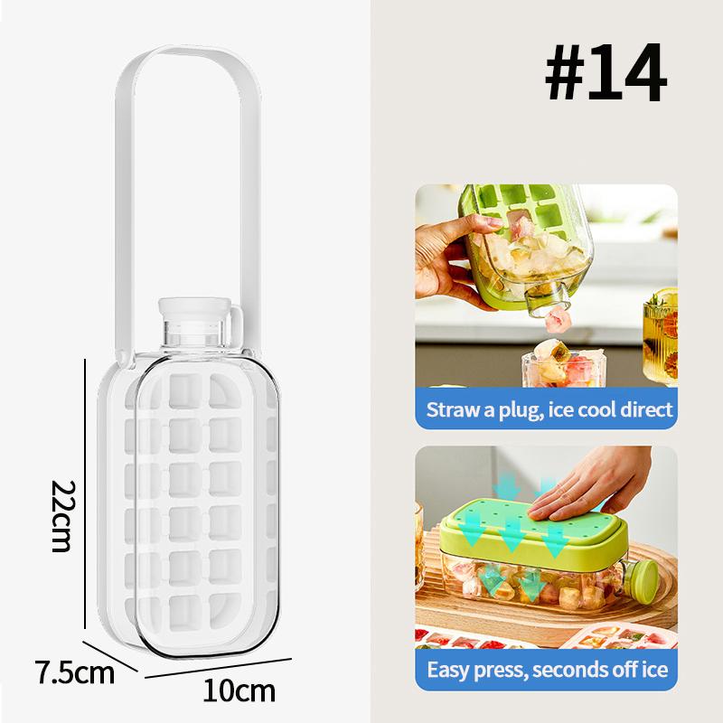 2-In-1 Ice Cube Water Bottle Portable Ice Maker Kettle Whiskey Ice Cream Ice Mold Cooler Cup Outdoor Fitness Drink Tool