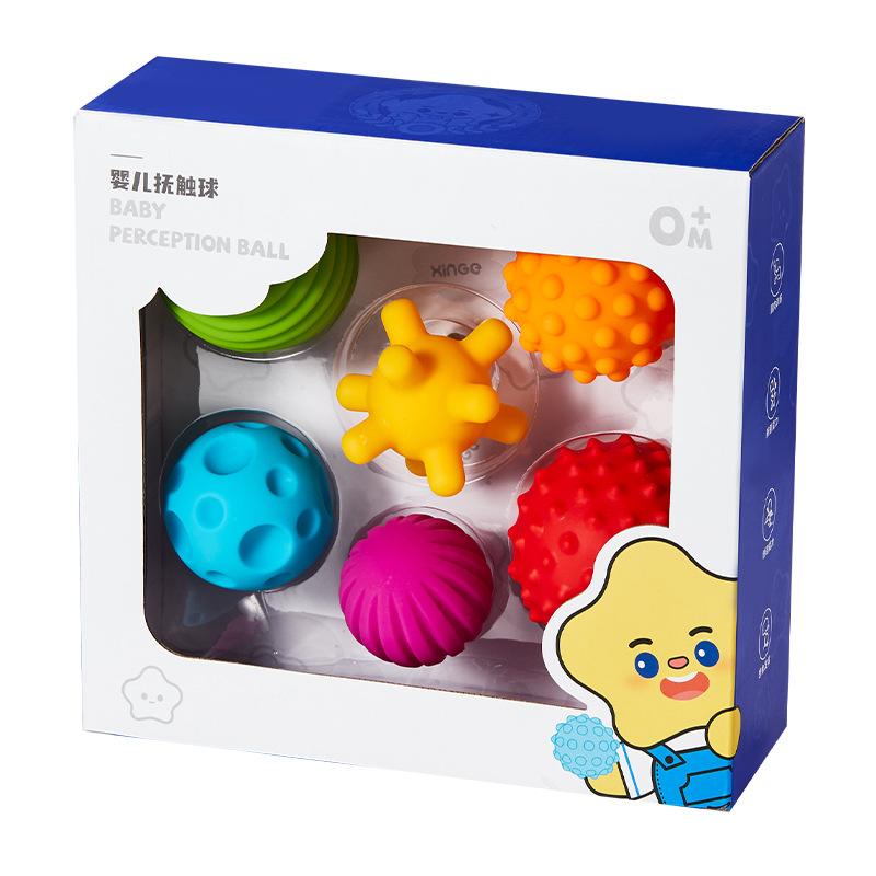 Rassel Biss Touch Ball Massage Ball Baby Beruhigende Geschenk Box Spielzeug