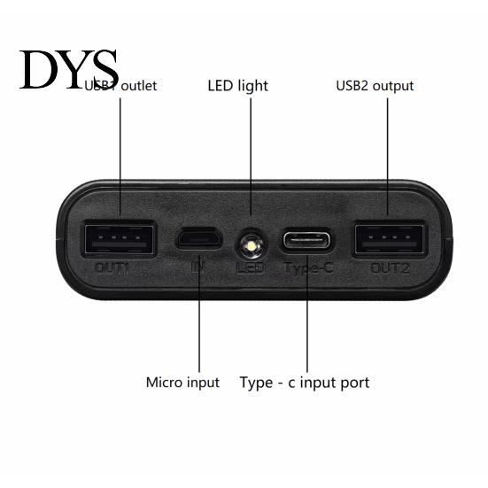 Power Bank Box Shell with Digital Display Plug Play Large Capacity Dual USB Battery Phone Output LED Lamp 6x18650 Charger Case Supply