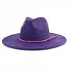 Unisex Suede Felt Fedora Hat Wide Brim Flat Edge Elegant Classic Gentleman Hat