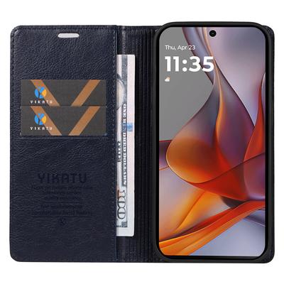 YIKATU YK-006 Pouzdro pro Motorola Moto G75 5G Magnetické zapínání Kožený kryt na telefon Textura liči
