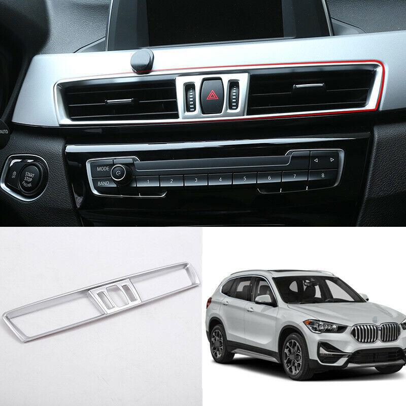 For BMW X1 2016- F48 ABS silver middle console air outlet vent trim 1pcs