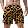 Herren Leopardenmuster Strandshorts 3D-Druck Lässige Partykleidung Badeshorts Harajuku Atmungsaktiver Badeanzug Homme Übergroße Kleidung