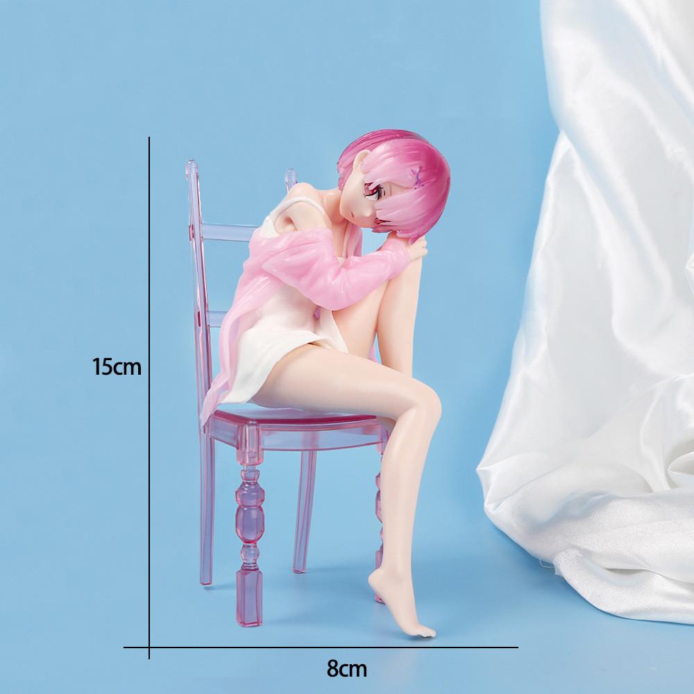 15cm Anime figūrėlė Pižama sėdinti kėdėse Mergaitė Veiksmo figūrėlė PVC Kolekciniai žaislai gimtadienio kalėdinė dovana