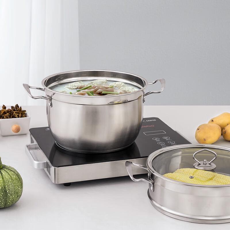 Debo 26cm Doppelwandiger Dampfgarer aus 304 Edelstahl