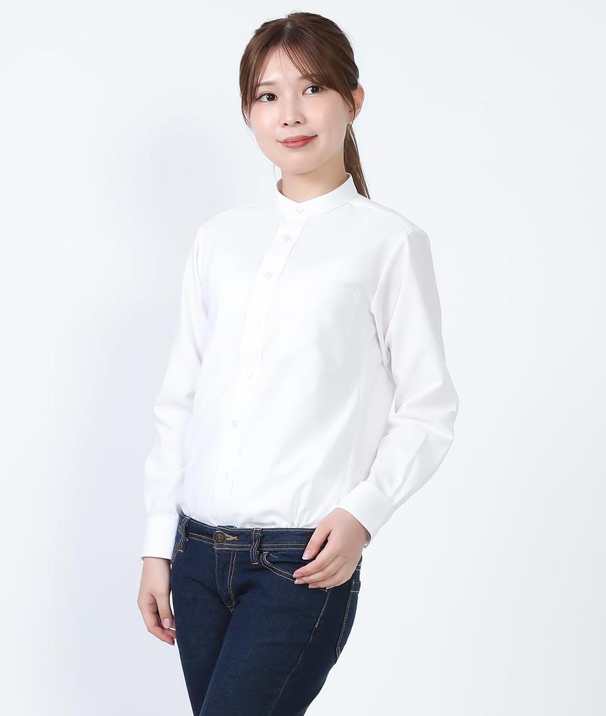 Seven Uniform GH7021-0 White, Size Small, Long Sleeve Stand Collar Shirt, Oxford Cloth, Restaurant Uniform