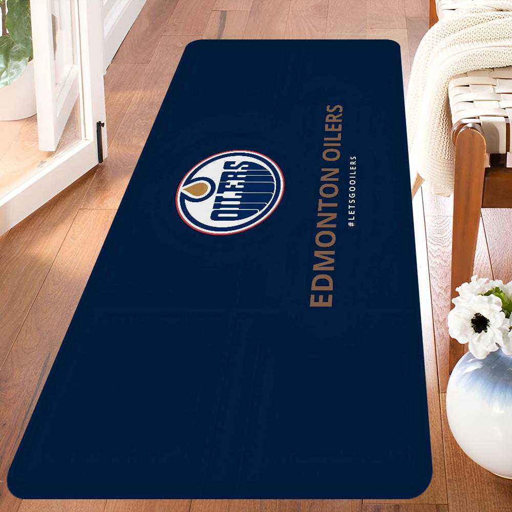 E-Edmonton O-Oilers Koupelnová rohožka Protiskluzová Absorbující vodu Dlouhá pruhovaná podložka Podložka do ložnice Vítejte Rohožka