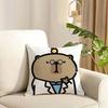 Capybara Cushion Cover Reversible Plush Pillow Cover Soft Fluffy Home Decor for Sofa Bedroom