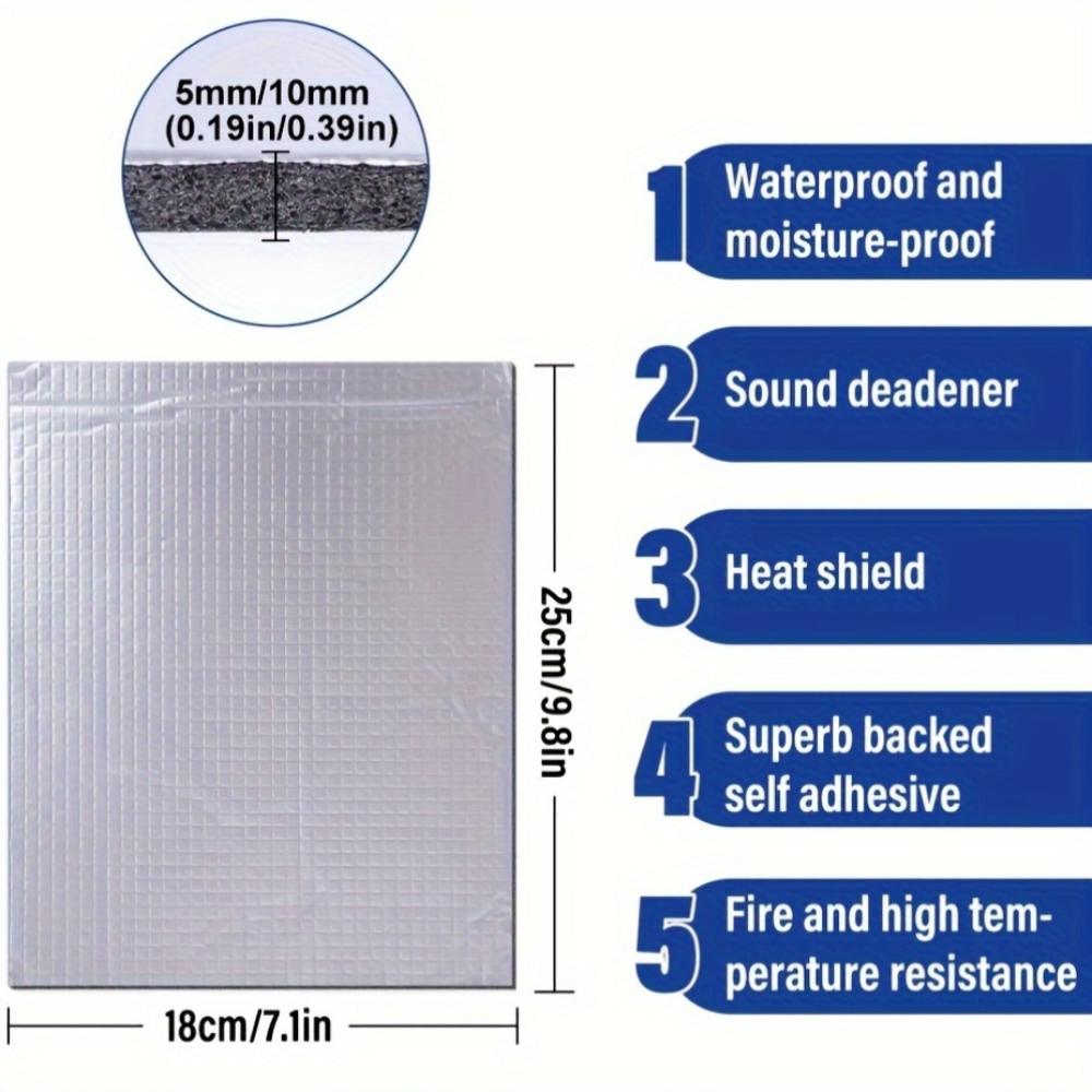 10-30 Stück Schalldämmmatte Wärmeisolierung Matte Auto Schalldämmung Dämmung Auto Motorhaubenisolierung Autozubehör Innenraum