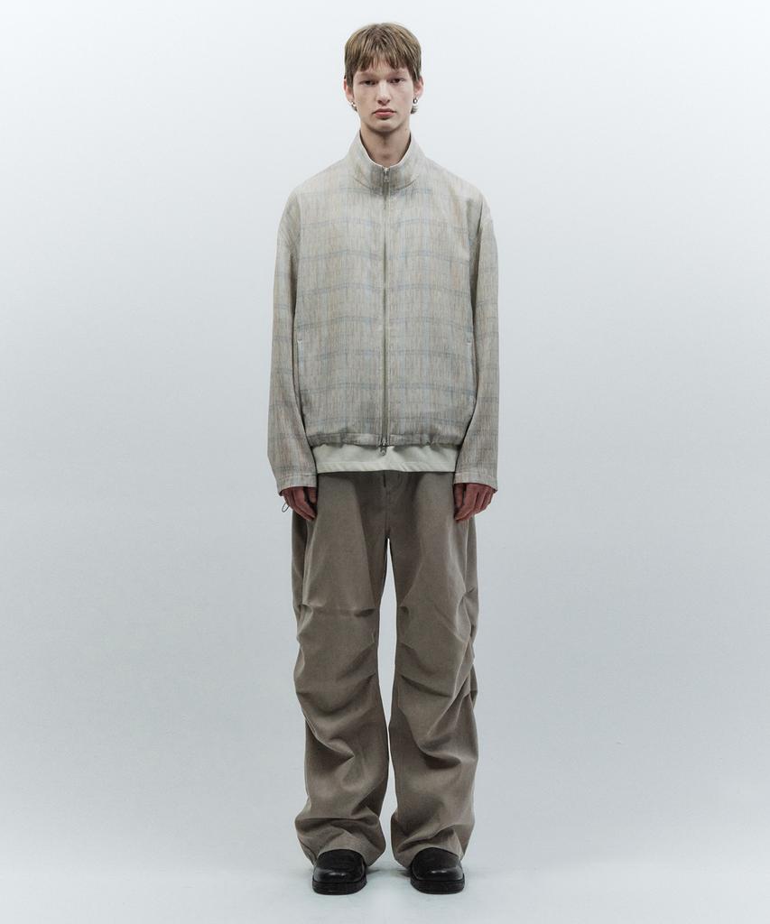 Insilence Pleated Check Jacket Beige