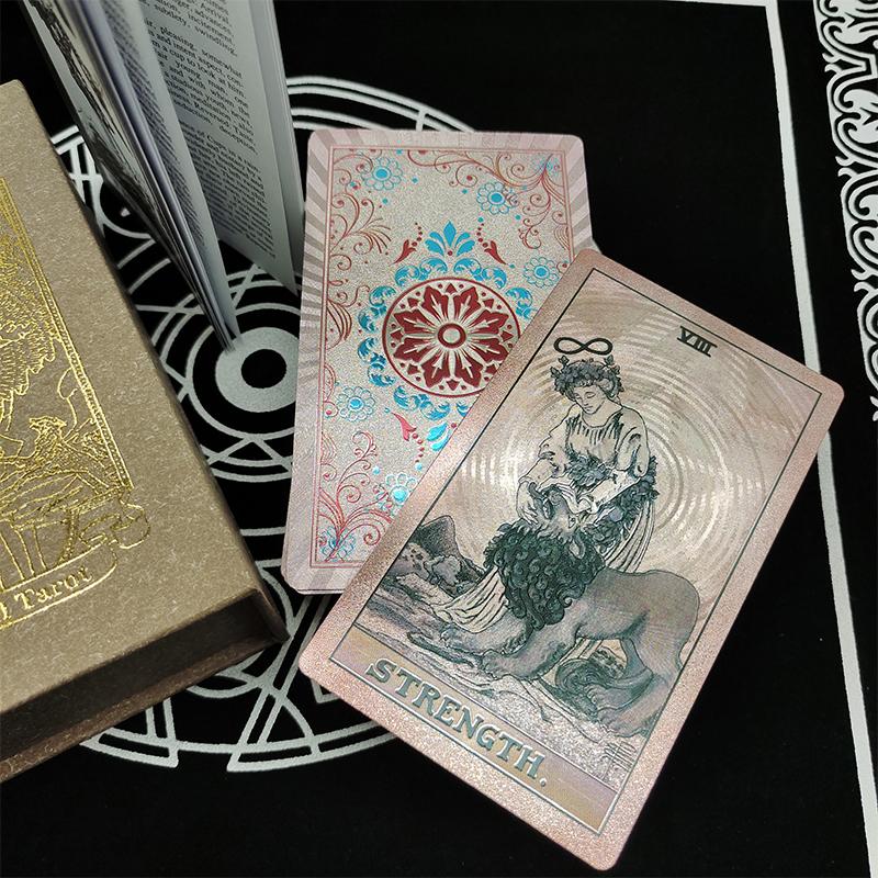 Fantastique 80 Cartes de Tarot Feuille d'Argent Qualité PVC Imperméable Avec Boîte à Rabat Comme Cadeau de Luxe