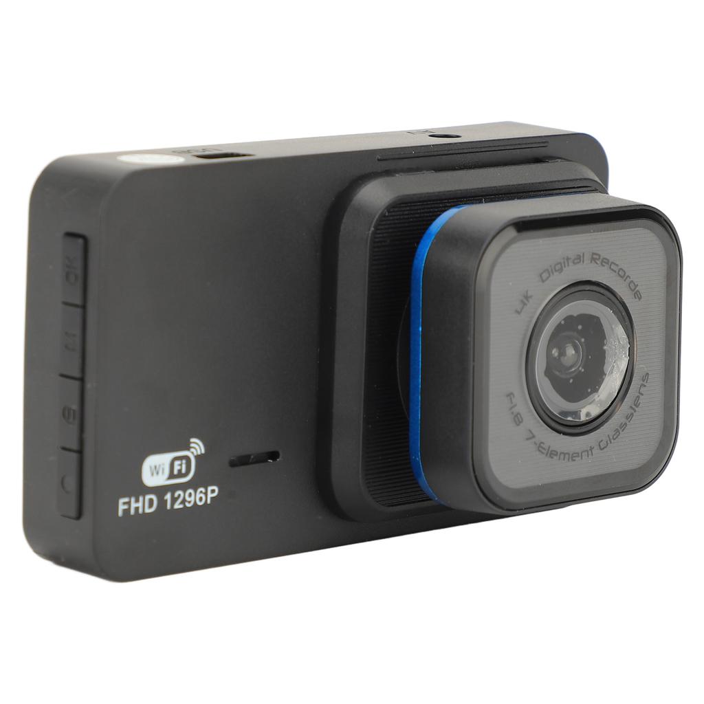 3in Driving Recorder 1296P Wide Angle Front Rear Recording WiFi Dash Cam Driving Video Recorder Camera for Vehicle