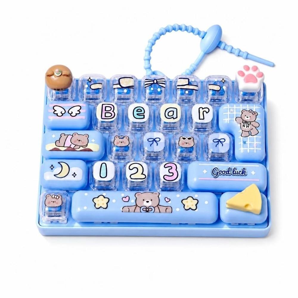 Plastic 26 Key Press Button Toy 26 Key Push Sensory Toy  Bag Ornament