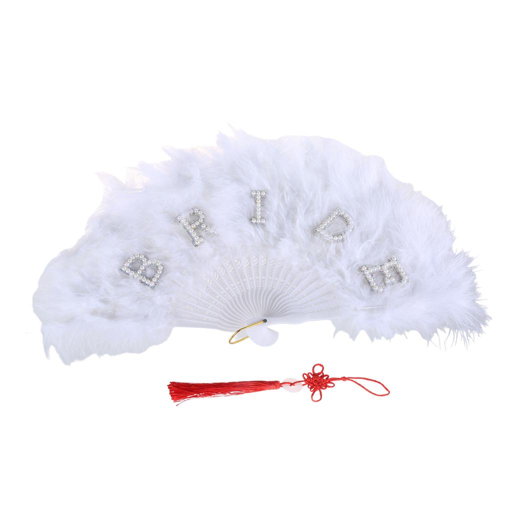 Lightweight and Delicate Handmade Feather Fan Soft Fan for Dance Performances Fan Pendant for Women's Wedding and Party