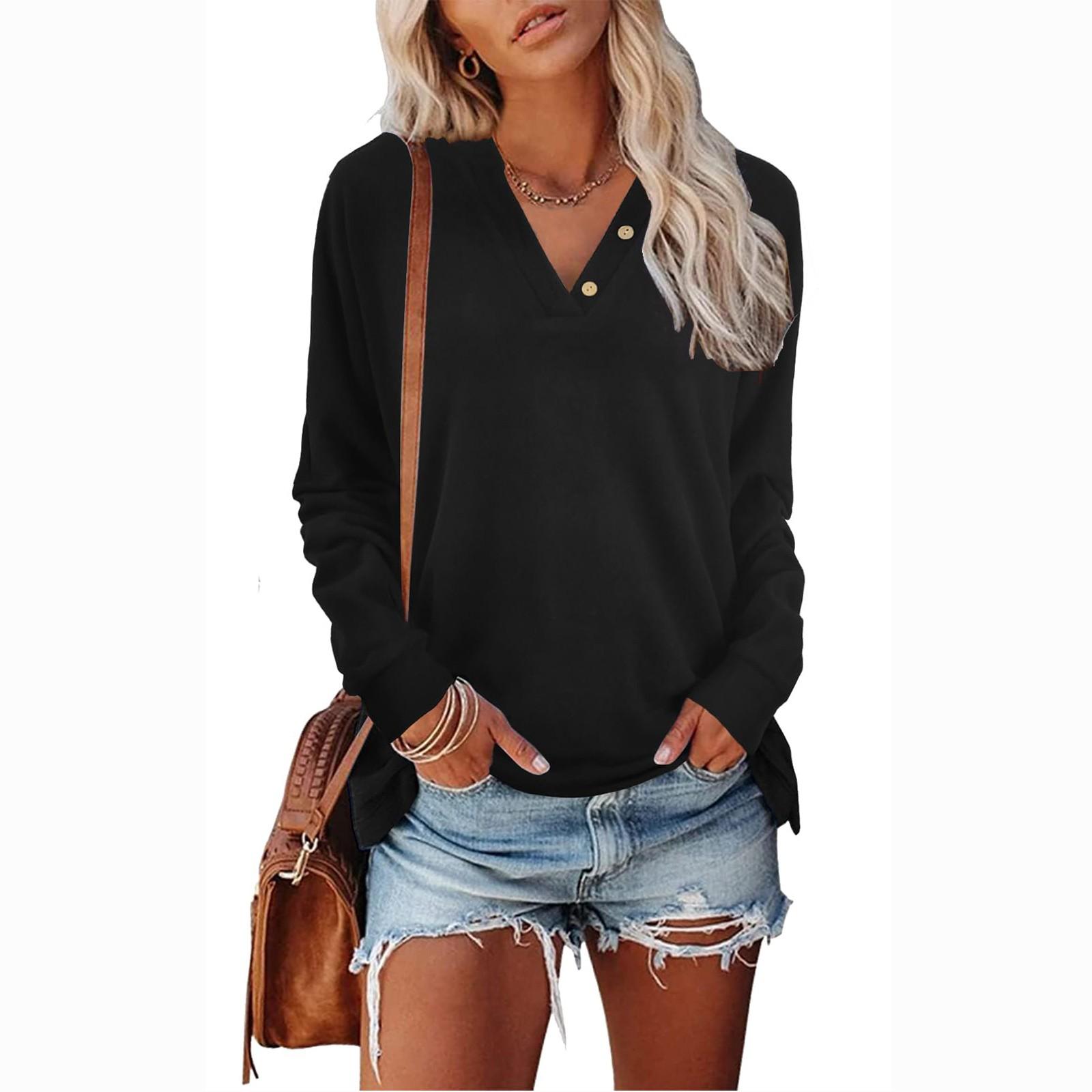 

Топы для женщин, нарядные повседневные рубашки с длинным рукавом, футболки, топ S чёрный