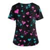 Women's Fashion V,Neck Short Sleeve Overalls With Pockets  Print Tops  Clothes