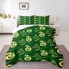 Slytherin Snake and Deathly Hallows Bedding set (1 duvet cover, 2 pillowcases, duvet not included), Green Wizard Magic Pattern Art Print