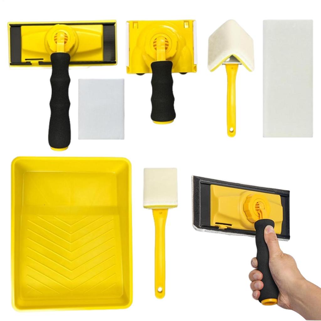 360-degree Rotating Handle Paint Brush 9-inch Paint Pad Kit Corner Paint Tool Home Decoration Brush Home Wall Brush Kit