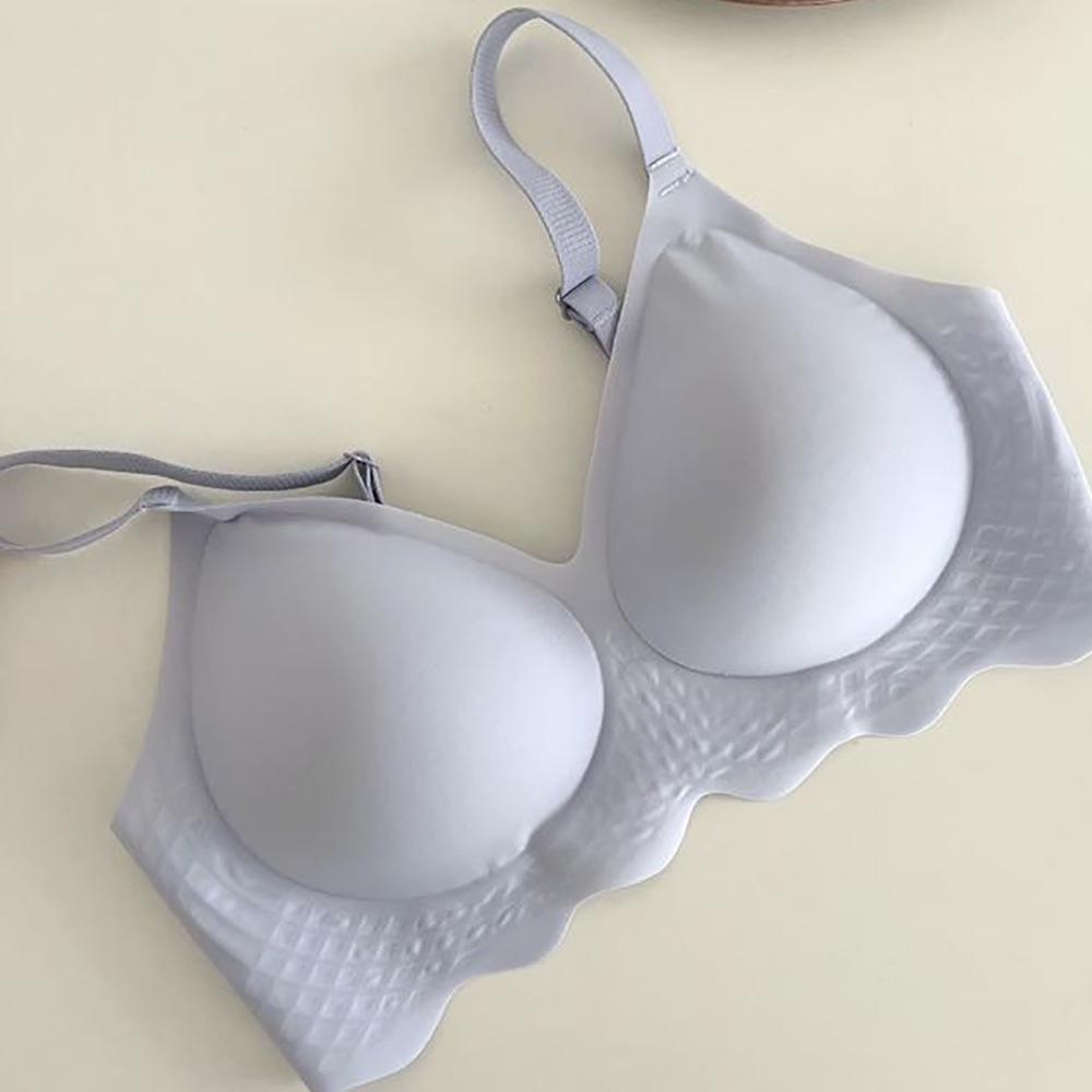 Small air conditioner, jelly soft support, women's big breasts are small, no steel rings, no marks, spring and summer bras are thin.