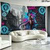 Jinx Wall Tapestry Aesthetic Wall Hanging Printed Fabric Blanket Decorative Tapestries for Bedroom Living Room Home Decor