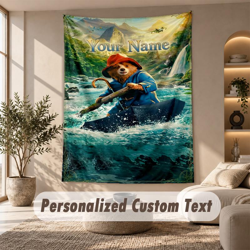 Paddington Tapestry, Personalized Custom Text, Wall Hanging Tapestry For Living Room Home Wall Decor