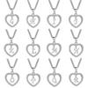 26 Letters Alphabet A To Z Initial Cubic Zirconia Heart Pendant Women Necklace