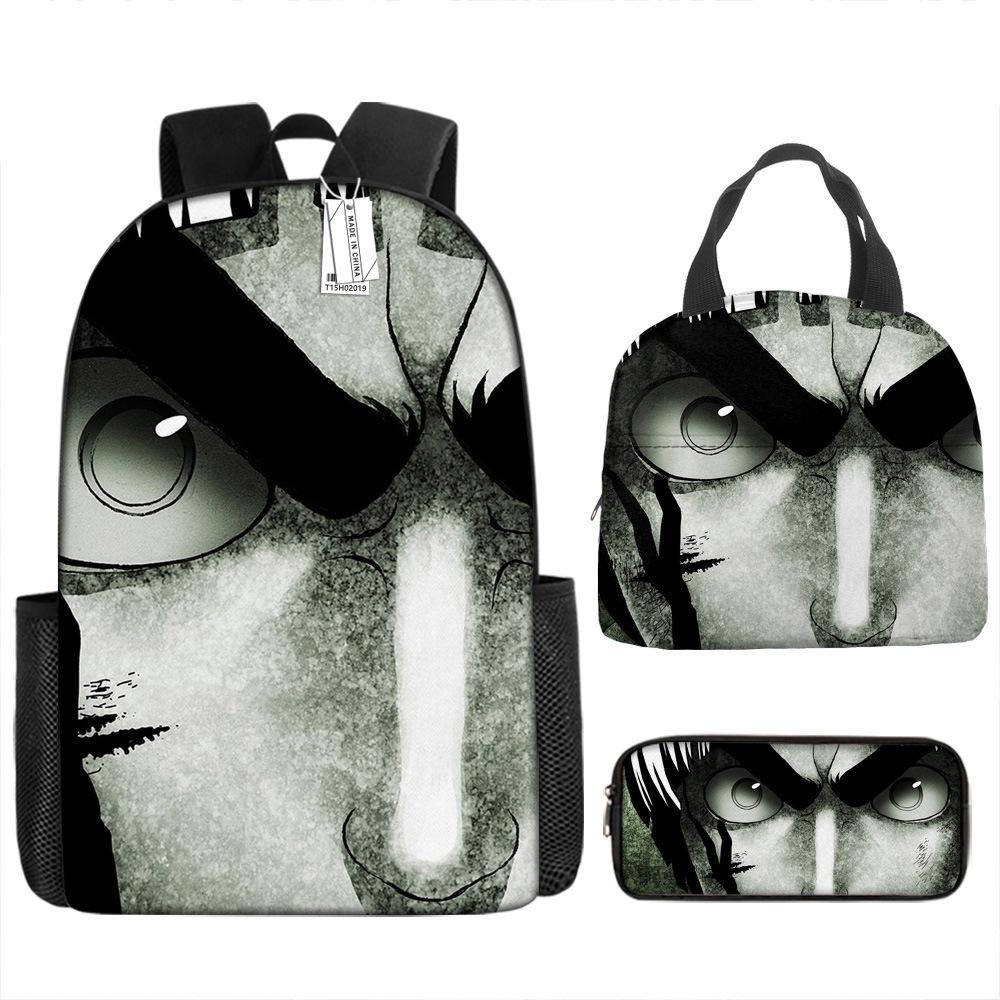 Naruto Schoolbag Elementary School Boys Large Capacity Schoolbag Lunch Bag Pencil Case Three-piece Set