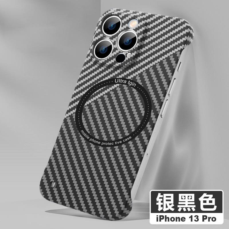Frameless for iPhone11promax carbon fiber pattern magnetic mobile phone case Apple 11 ultra-thin anti-drop sheath