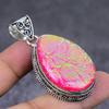 Orange Triplet Opal Gemstone 925 Sterling Silver Jewelry Pendant 2.17"