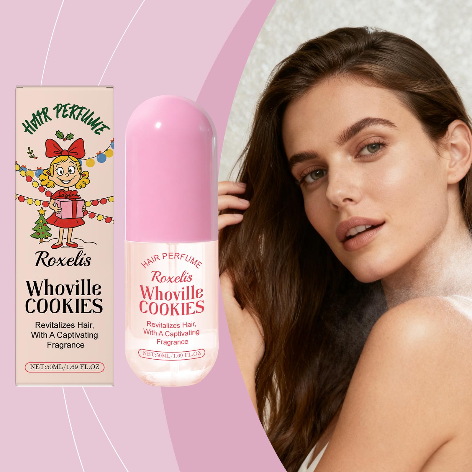 Roxelis Christmas Cookies Hair Fragrance Spray - Gentle, Natural, Fresh, Elegant, Light Perfume - Daily Portable Hair Spray 50ml