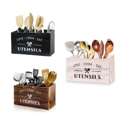 Multipurpose Wood Storage Box For Kitchen Tool Art Supplies Or Offices Stationery Organization